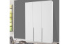 Šatní skříň New York D, 135 cm, bílá/bílý lesk