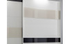 Šatní skříň Mondrian, 225 cm, bílá/šedá/béžová