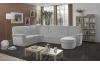 Sedací souprava Relaxness, tvar U, světle šedá látka, bez funkcí