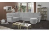 Sedací souprava Relaxness, tvar U, světle šedá látka, bez funkcí