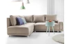 Rohová sedací souprava Beate, béžová látka, levý roh