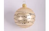Vánoční ozdoba skleněná koule 7 cm, béžová s flitry