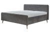 Postel Herning 160x200 cm, šedá strukturovaná látka