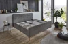 Postel Herning 160x200 cm, šedá strukturovaná látka