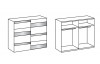 Šatní skříň Mondrian, 225 cm, bílá/šedá/fialová