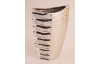 Široká váza stříbrná, žebrovaná, 26 cm