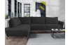 Rohová sedací souprava Bella, antracitová šedá látka, levý roh