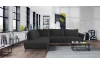 Rohová sedací souprava Bella, antracitová šedá látka, levý roh