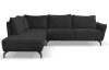 Rohová sedací souprava Bella, antracitová šedá látka, levý roh