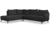Rohová sedací souprava Bella, antracitová šedá látka, levý roh