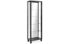 Vysoká vitrína se zrcadlem Elba, 62 cm, černá