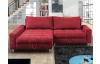 Rohová sedací souprava Kevin, šípkově červená látka, levý roh