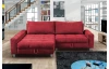 Rohová sedací souprava Kevin, šípkově červená látka, levý roh