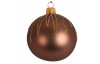 Vánoční ozdoba Hnědá koule se třpytkami, 7 cm