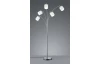 Stojací lampa Tommy, 5 svítidel, matný nikl/bílá látka