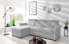 Rohová sedací souprava Harris, světle šedá látka, levý roh