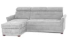 Rohová sedací souprava Harris, světle šedá látka, levý roh