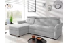 Rohová sedací souprava Harris, světle šedá látka, levý roh