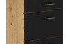 Dolní zásuvková kuchyňská skříňka Modena, 60 cm, dub artisan/černá