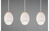 Závěsné stropní osvětlení Bidar 71 cm, bílý kov/dřevo, 3 svítidla