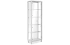 Vysoká vitrína se zrcadlem Elba, 62 cm, bílá