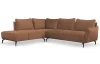 Rohová sedací souprava Bella, hnědá whiskey látka, levý roh
