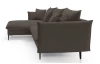 Rohová sedací souprava Gloss, hnědá látka, levý roh