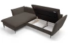 Rohová sedací souprava Gloss, hnědá látka, levý roh