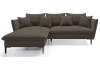 Rohová sedací souprava Gloss, hnědá látka, levý roh
