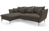 Rohová sedací souprava Gloss, hnědá látka, levý roh