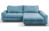 Rohová sedací souprava Kevin, azurově modrá látka, pravý roh