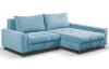 Rohová sedací souprava Kevin, azurově modrá látka, pravý roh