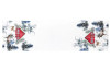Vánoční běhoun na stůl Zasněžená chaloupka, 150x40 cm