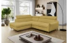 Rohová sedací souprava Othello, hořčicově žlutá látka, levý roh