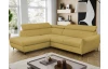 Rohová sedací souprava Othello, hořčicově žlutá látka, levý roh