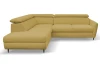 Rohová sedací souprava Othello, hořčicově žlutá látka, levý roh