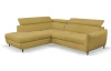 Rohová sedací souprava Othello, hořčicově žlutá látka, levý roh