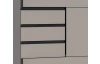 Šatní skříň se zásuvkami Tilburg, 225 cm, šedá sahara/černé sklo