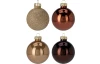 Vánoční ozdoby 16 ks, skleněné koule hnědé