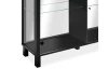 Nízká vitrína se zrcadlem Elba, 160 cm, černá
