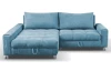 Rohová sedací souprava Kevin, azurově modrá látka, levý roh