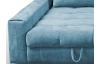 Rohová sedací souprava Kevin, azurově modrá látka, levý roh
