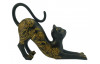 Dekorační soška Kočka s listy 18 cm, šedá