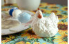 Velikonoční dekorace Keramická bílá slepice, mix 2 druhů