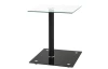 Přístavný stolek Quadrat, čiré/černé sklo