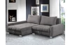 Rohová sedací souprava Kevin, popelavá šedá látka, levý roh