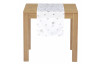 Vánoční běhoun na stůl Stříbrné vločky, bílý, 150x40 cm