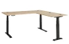 Rohový psací stůl s elektrickým nastavením výšky Memphis, dub artisan