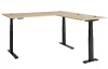 Rohový psací stůl s elektrickým nastavením výšky Memphis, dub artisan