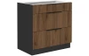Dolní zásuvková kuchyňská skříňka Monza, 80 cm, ořech/černá